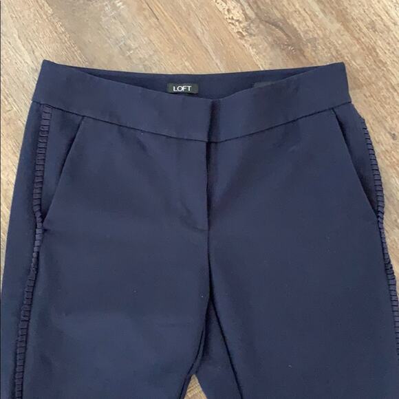 Navy Marisa Cropped Ankle Pencil Tuxedo Trousers - Picture 5 of 8